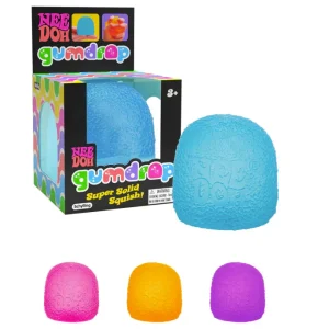 Schylling NeeDoh Gumdrop Squishy Fidget Toy, Sweetie-Themed NeeDoh Stress Ball, Kids' Sensory Toys for Anxiety Relief, Safe Non-Toxic Dough Material, 100% authentic Color may vary