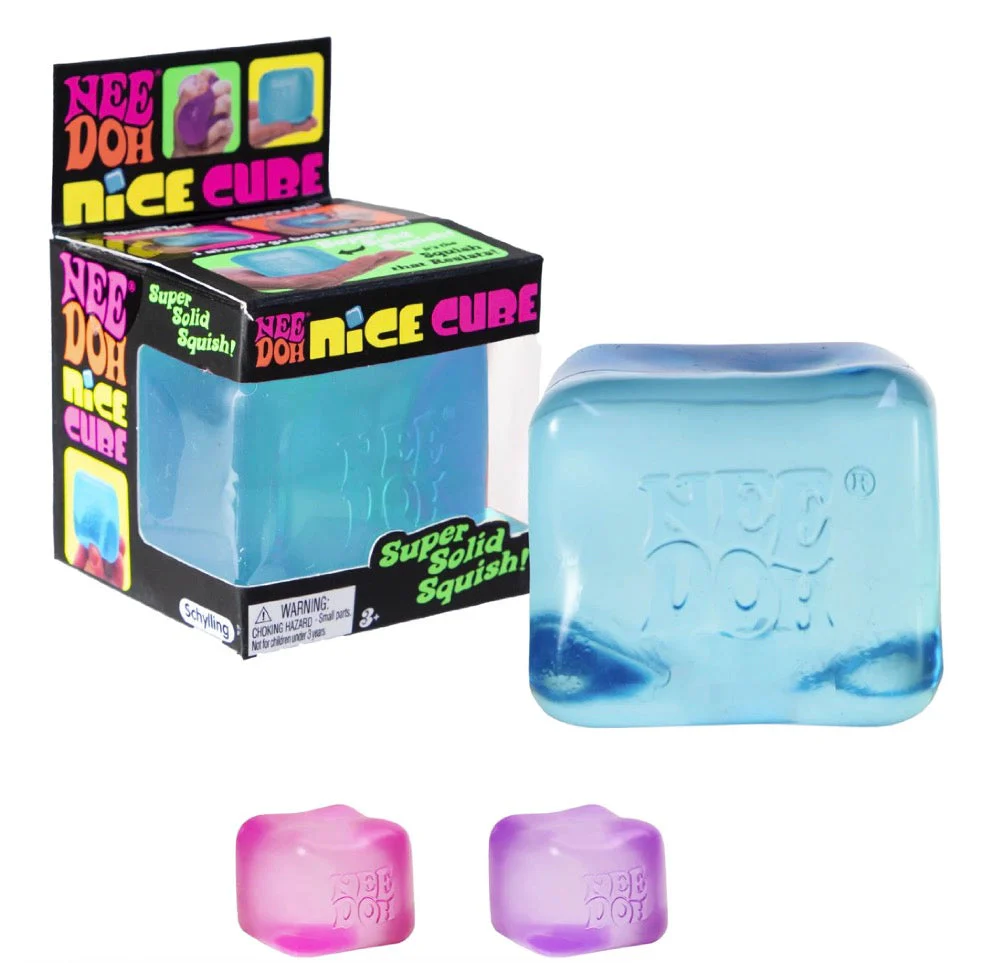 Needoh Squishy Nice Cube NEW HOTš„VIRAL MYSTERY Nee doh Sensory Squeeze Toy - Super Solid Squish -2" Wide - Color May Vary (Pack of 1)