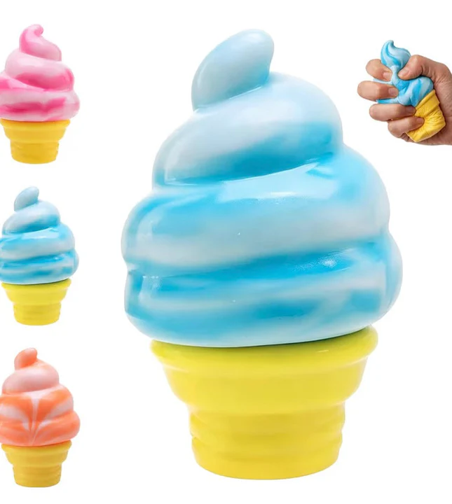 4pcs Ice Cream Squishy, Ice Cream Cone Squishies, Slow Rising Stress Relief Squishy, Summer Toy