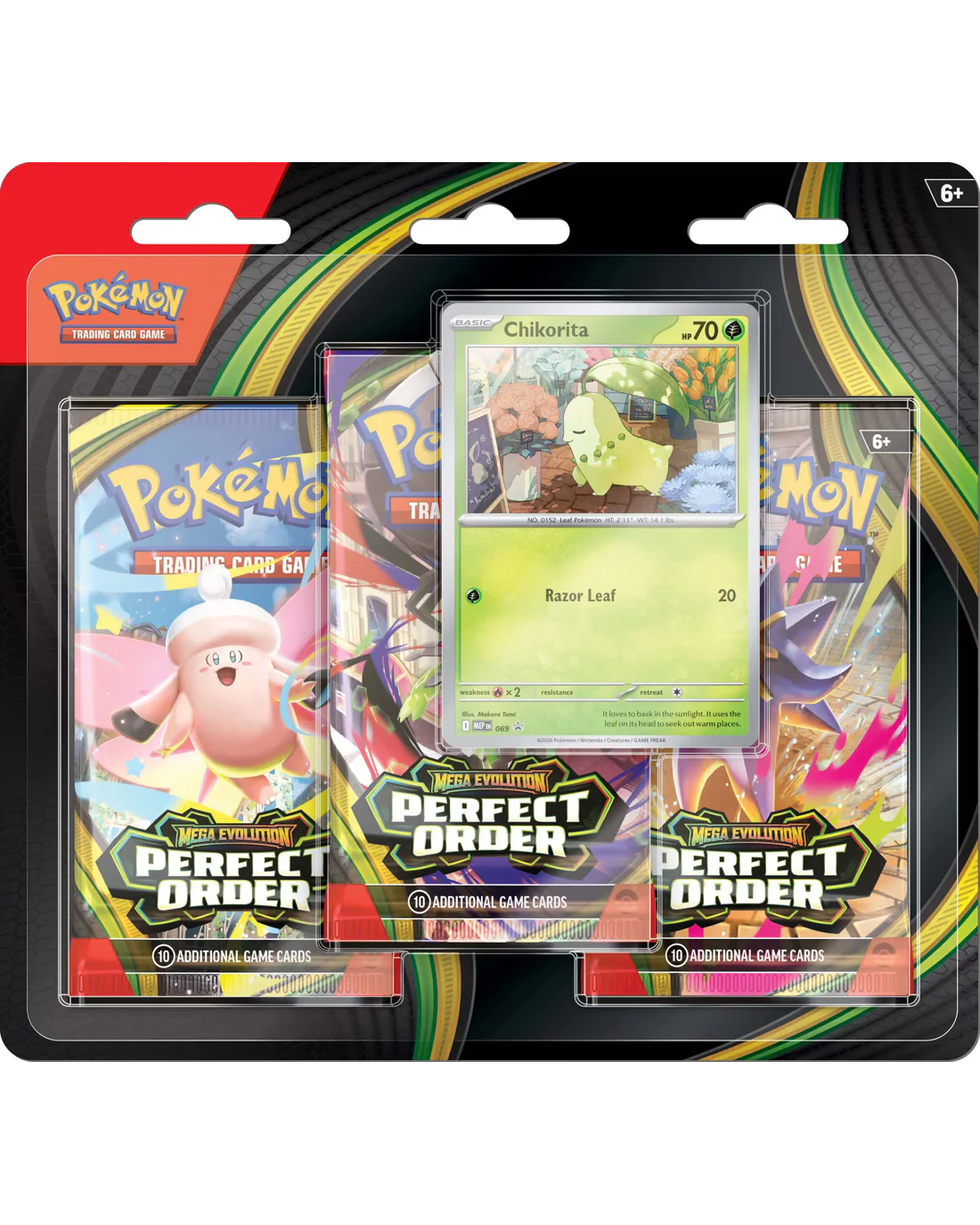 Pokemon cards TCG - Mega Evolution - Perfect Order Three-Booster Blister