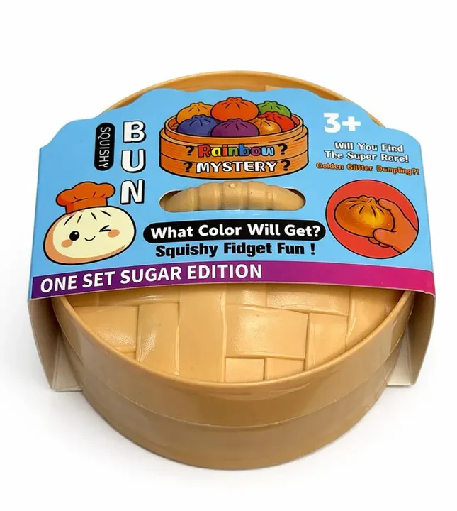 Mystery Squishy Dumpling Fun Toy | Surprise Colour | Stress Relief Fidget Bun Squishy blind box Sugar Edition series.