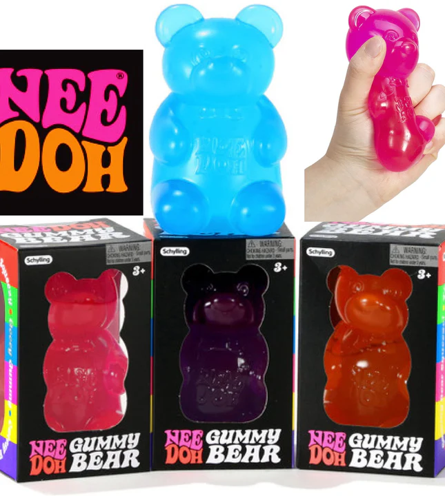 Schylling Needoh Gummy Bear Toy with Jelly-Like Filling, 100% authentic Color may vary