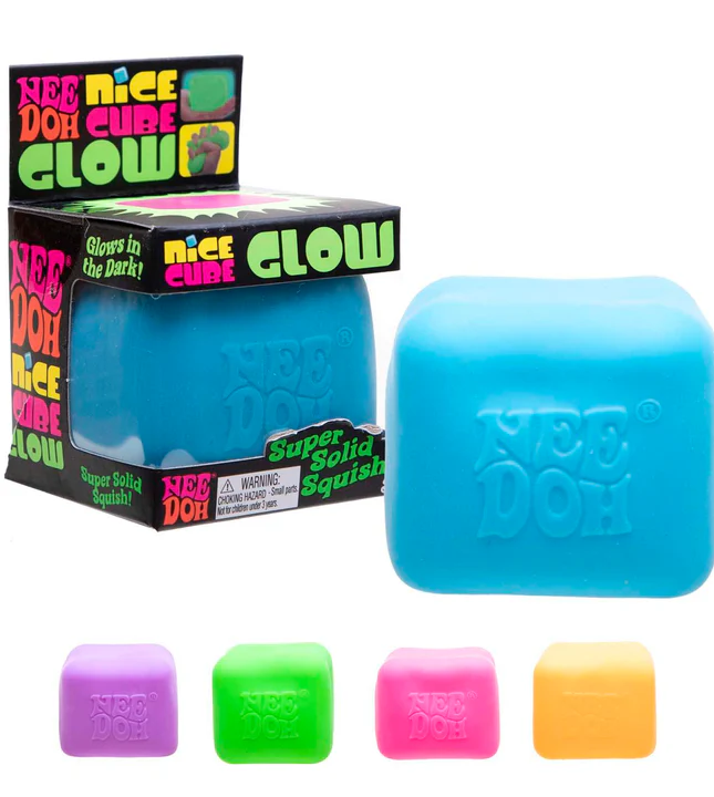 Needoh Glow Squishy Fluorescent Glow-in-the-Dark Ice Cube Toy 100% authentic Collectible Squishy Anti-Stress Toy Soft Maltose Material 100% authentic