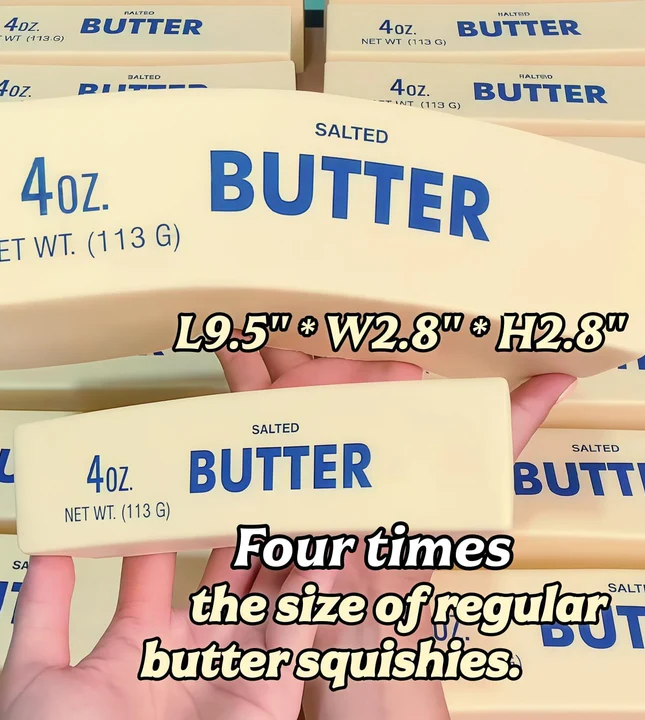 9.5 Inch Butter Squishy Toys, Large Super Soft Butter-Shaped Slow Rising Squishy, Sticky Butter Sticks Squeeze Toys, Realistic Food Squishies Fidget Toys for Decompression Anxiety Relaxation (1 Pcs)