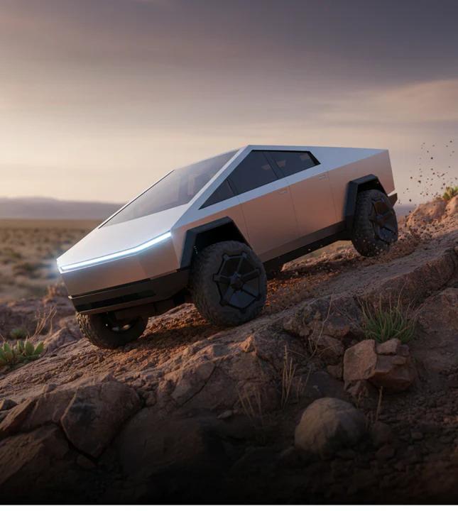 Sliver Tesla Toy Truck- Rechargeable Remote Control