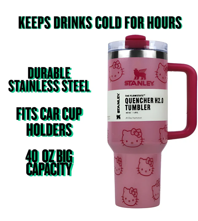 Stanley Best Tumbler The Hello Kitty Tumbler 40oz Baby Pink Limited Edition Cup-