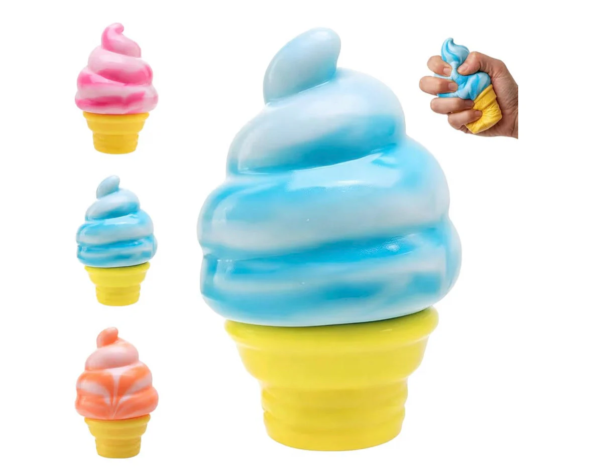 Ice Cream Squishy, Ice Cream Cone Squishies, Slow Rising Stress Relief Squishy, Summer Toy(Pack of 1) soft cone squishy