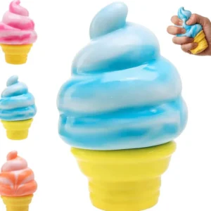 Ice Cream Squishy, Ice Cream Cone Squishies, Slow Rising Stress Relief Squishy, Summer Toy(Pack of 1) soft cone squishy
