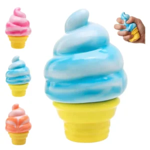 4pcs Ice Cream Squishy, Ice Cream Cone Squishies, Slow Rising Stress Relief Squishy, Summer Toy