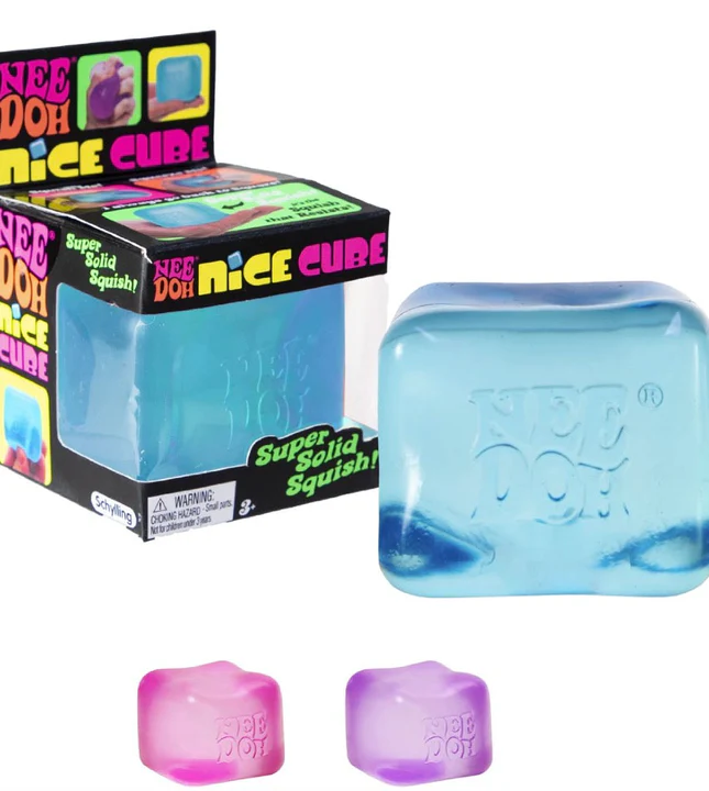 Needoh Squishy Nice Cube NEW HOT🔥VIRAL MYSTERY Nee doh Sensory Squeeze Toy - Super Solid Squish -2" Wide - Color May Vary (Pack of 1)