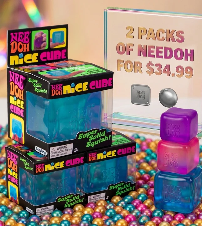Needoh Squishy Toy Pack of 2 Cubes