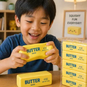 The Butter Squishy Toy (1 piece)– Super Soft Stress Relief Toy (Viral Sensory Fun!)🔥 6”long and 1”width