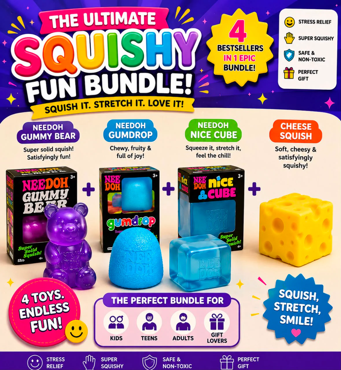 The Ultimate Squishy Fun Bundle – 4 Bestsellers in 1 Epic Bundle!